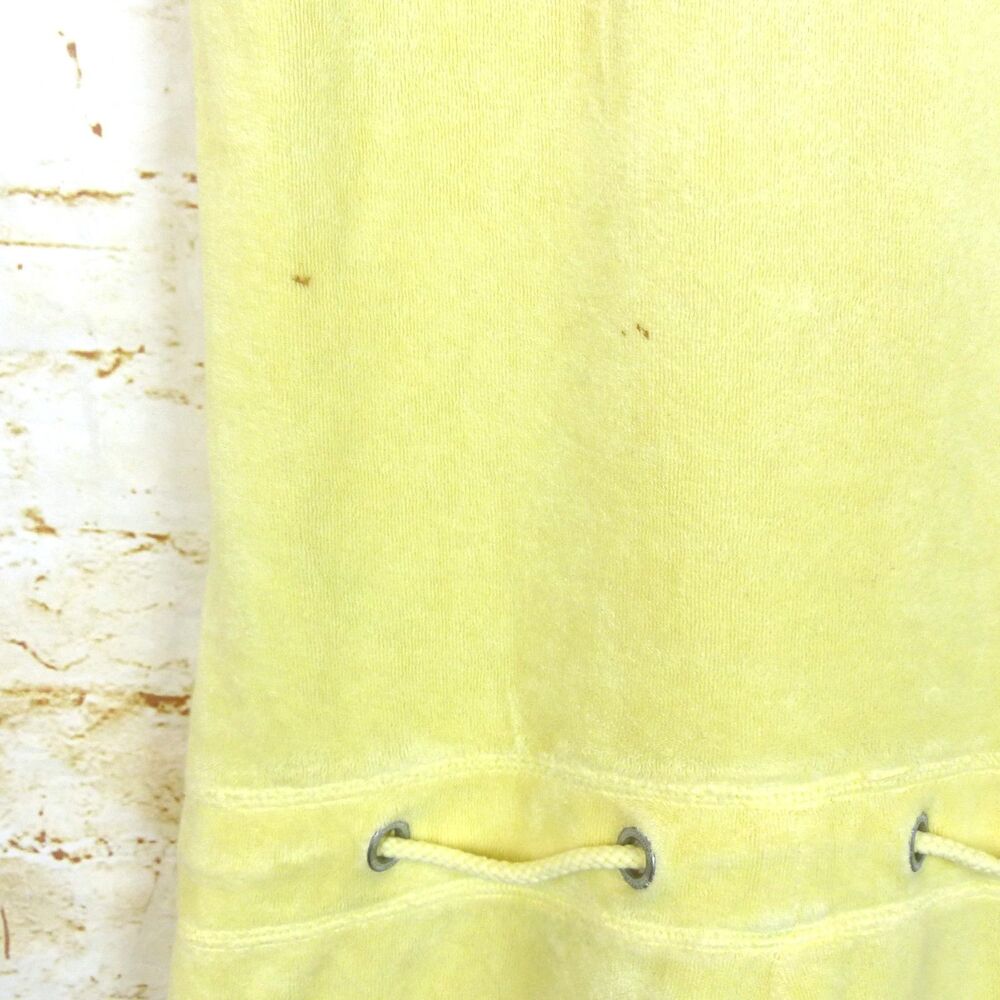 Juicy Couture Y2K Terrycloth Romper Womens S Yellow Hooded Lounge Made USA - Picture 12 of 13